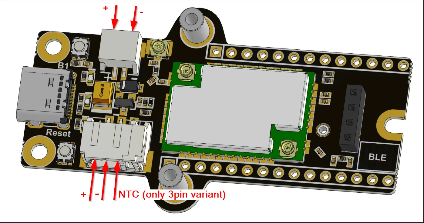 WisMesh Board ONE Battery and Solar Panel connector polarity
