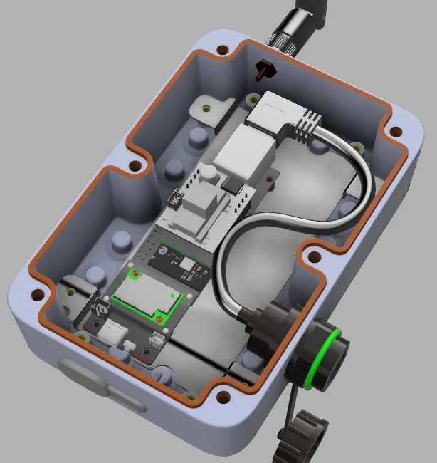 Suggested assembly in the Unify Enclosure 150x100x45mm