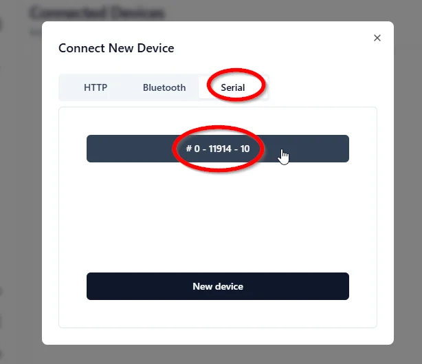 Web Client device selection