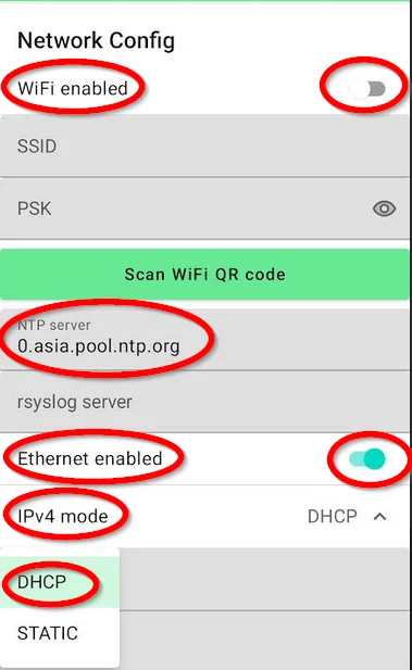 Ethernet Setup