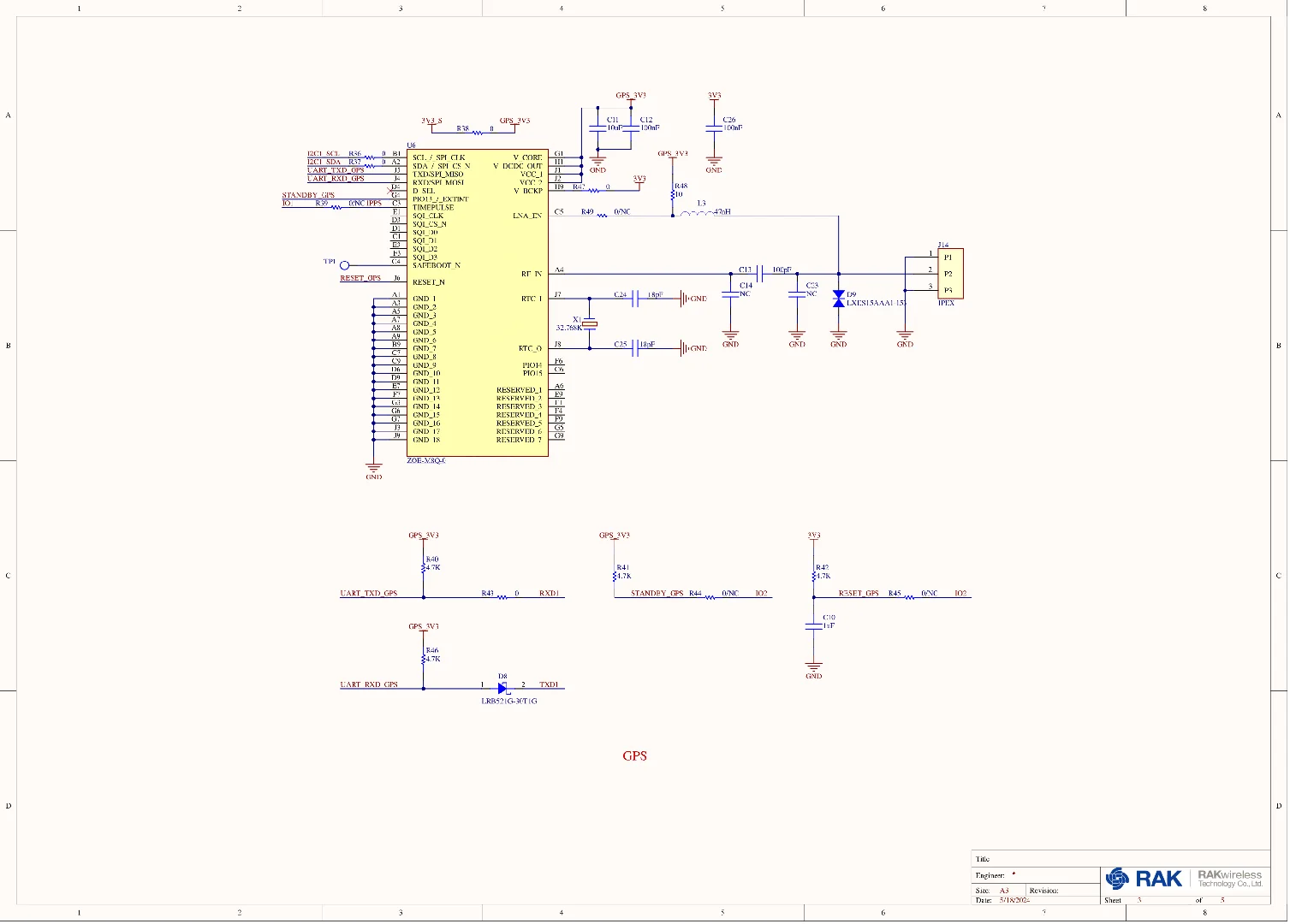 RAK19026 VA schematic diagram (GNSS)