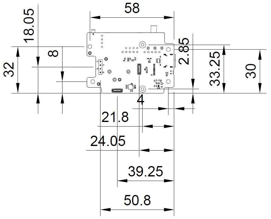 RAK19026 VA mounting holes location and diameter top view