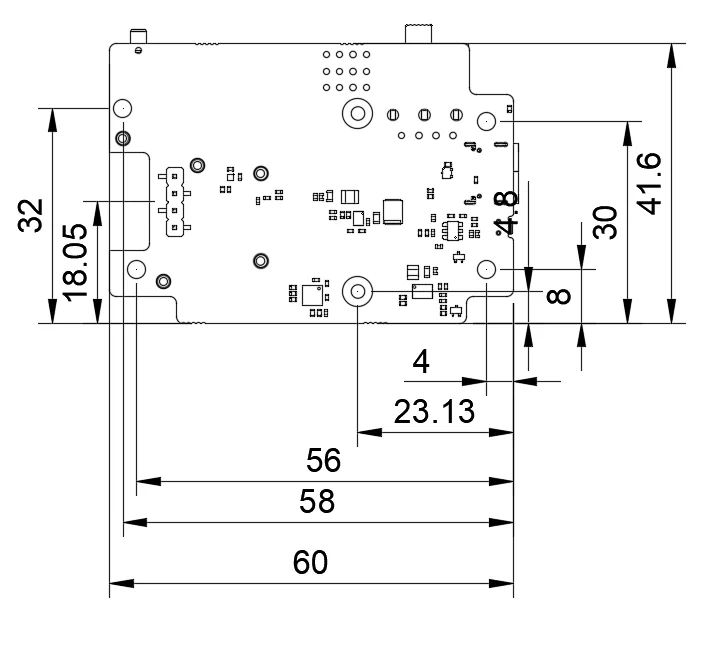 RAK19026 VC mounting holes location and diameter top view