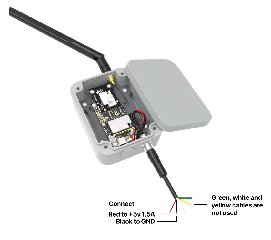WisMesh WiFi MQTT Gateway M8 power supply connection