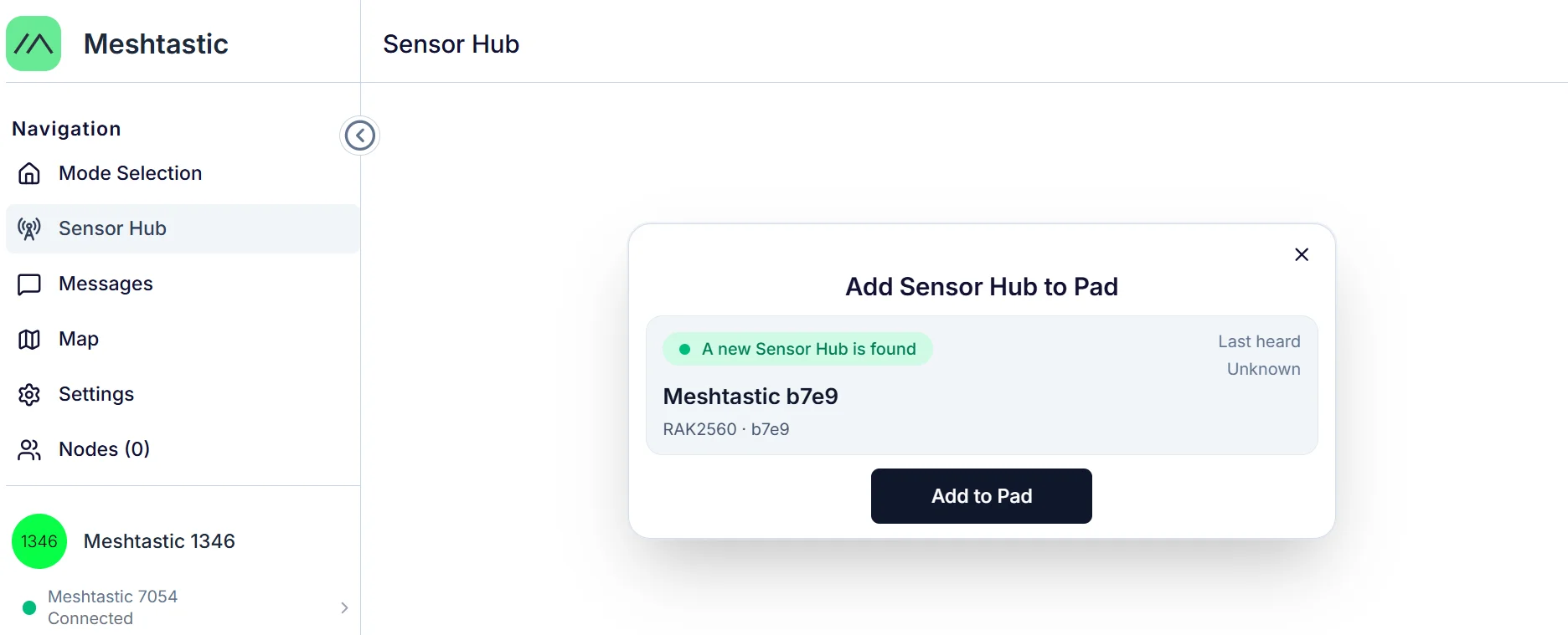 Add New Sensor Hub