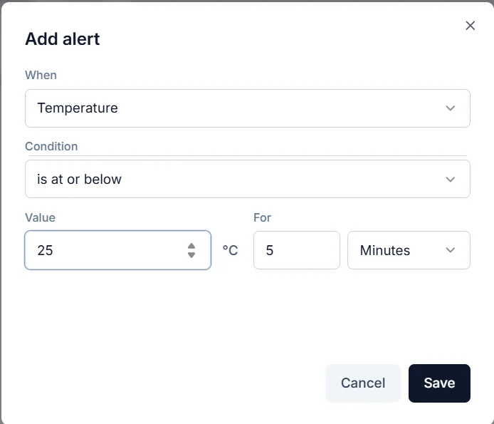 Set alert Value