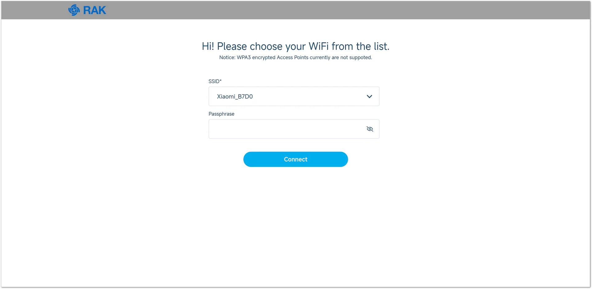 WisMesh Station Wi-Fi configuration