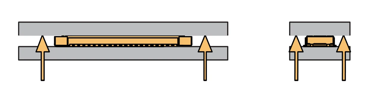 Correct way: Applying even forces to detach the header from the socket
