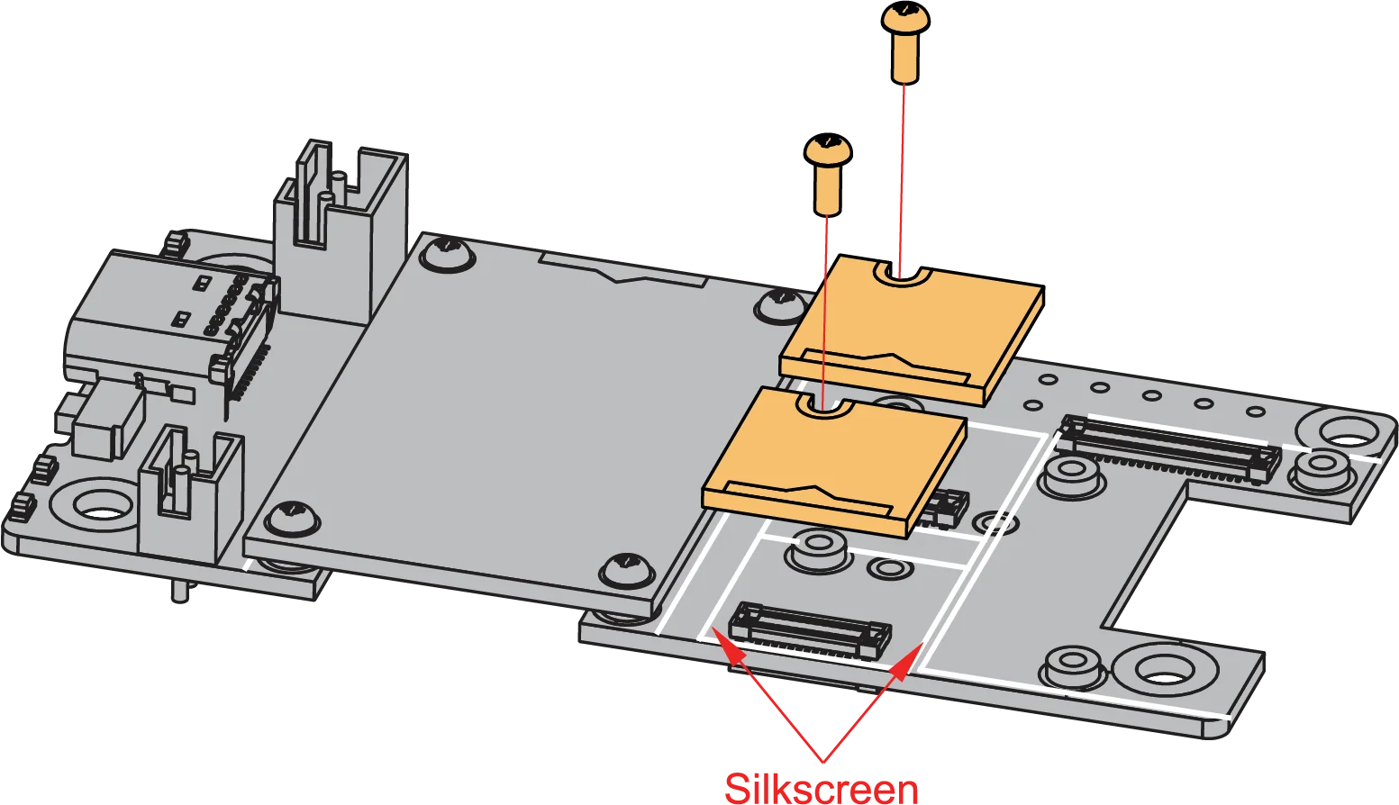 WisBlock Sensor silkscreen on the top of RAK19026 Base Board