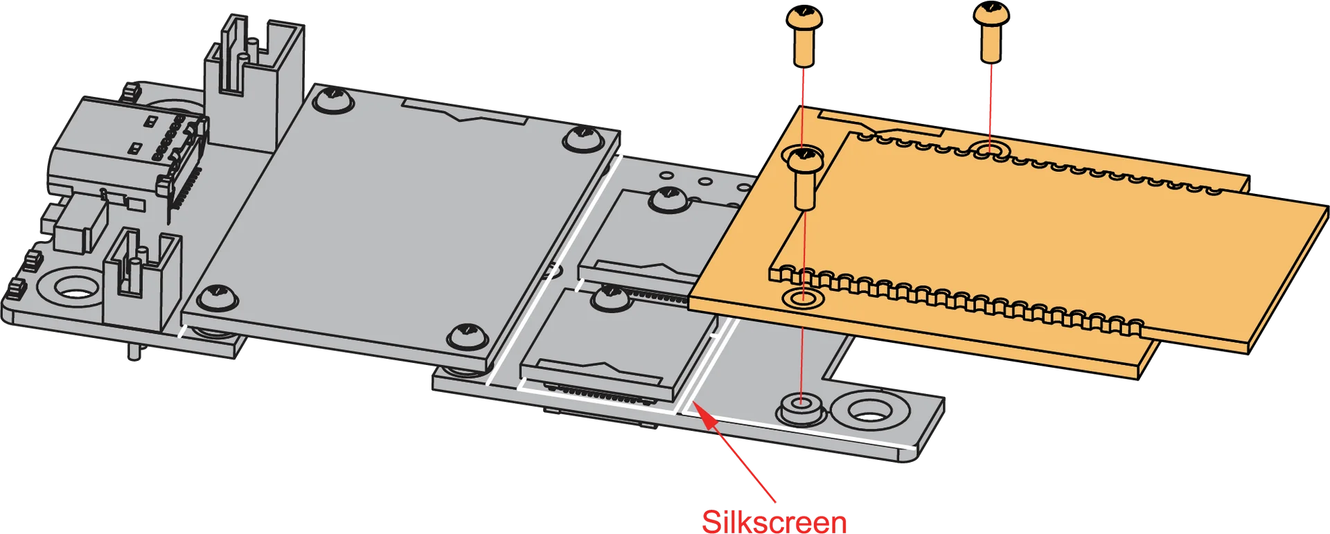 WisBlock IO silkscreen on the RAK19026 Base Board
