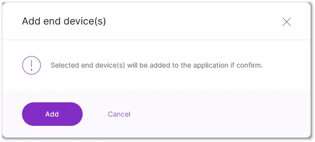 Confirm to add the end device