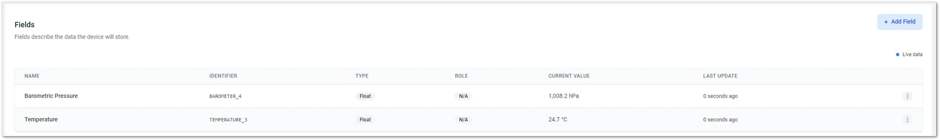Added sensor monitoring values