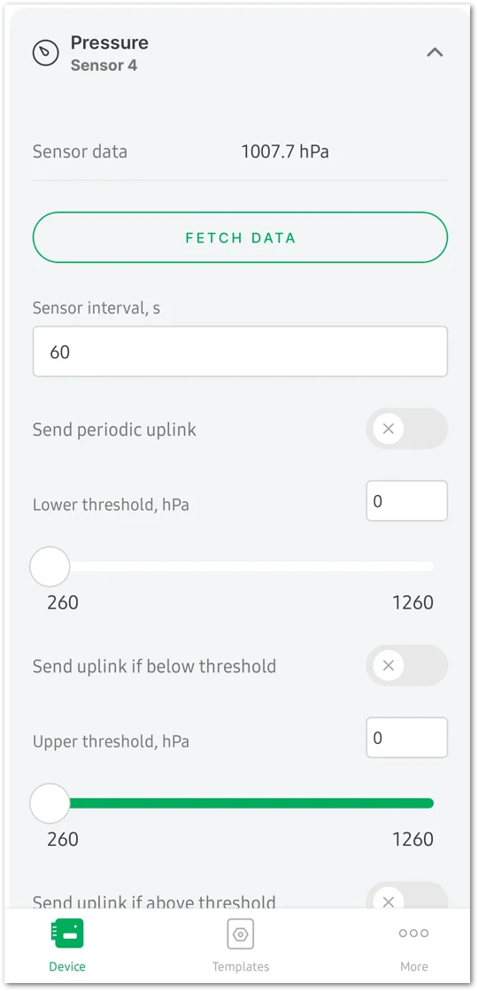 Sensor details