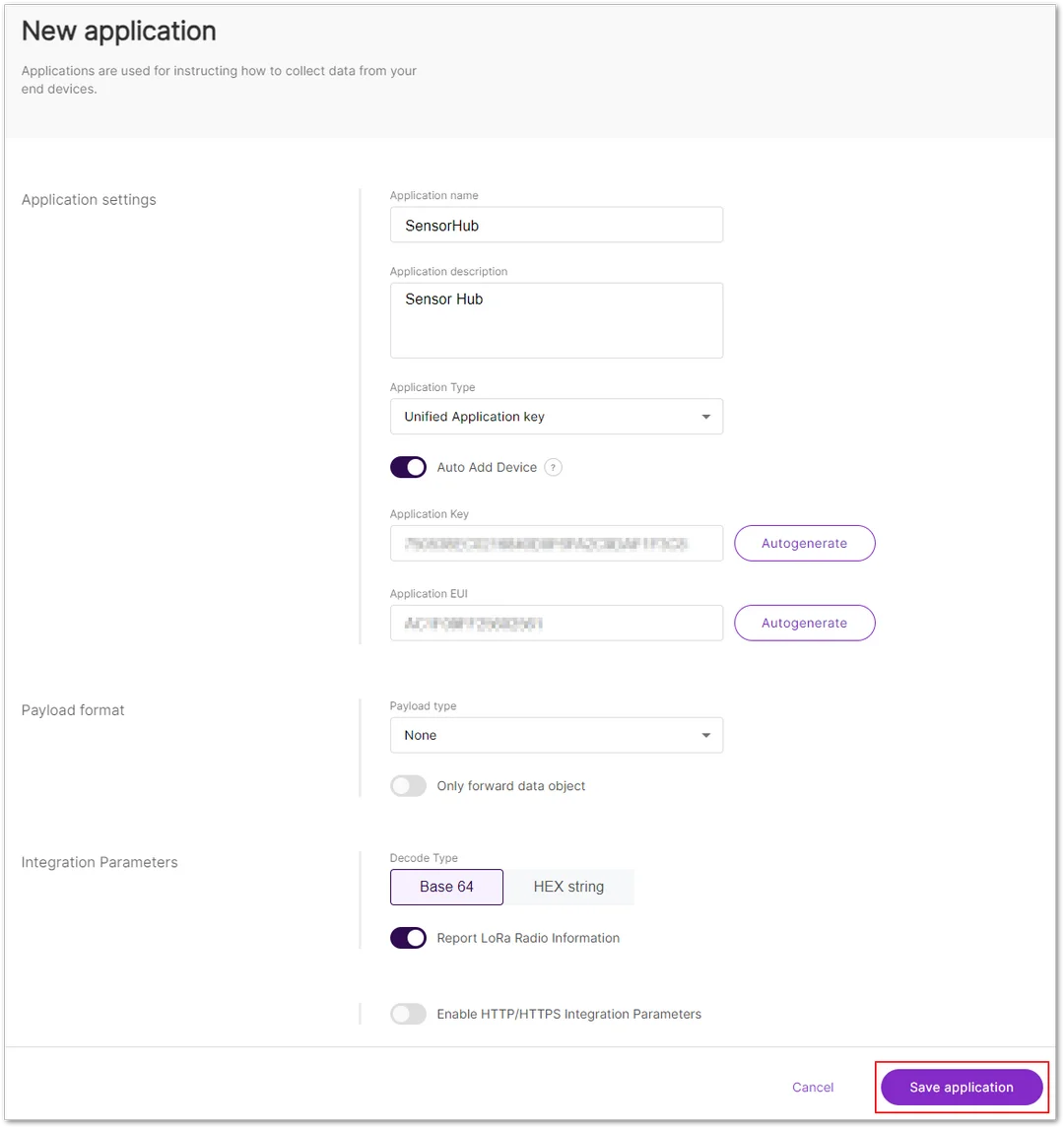 Add Application Key