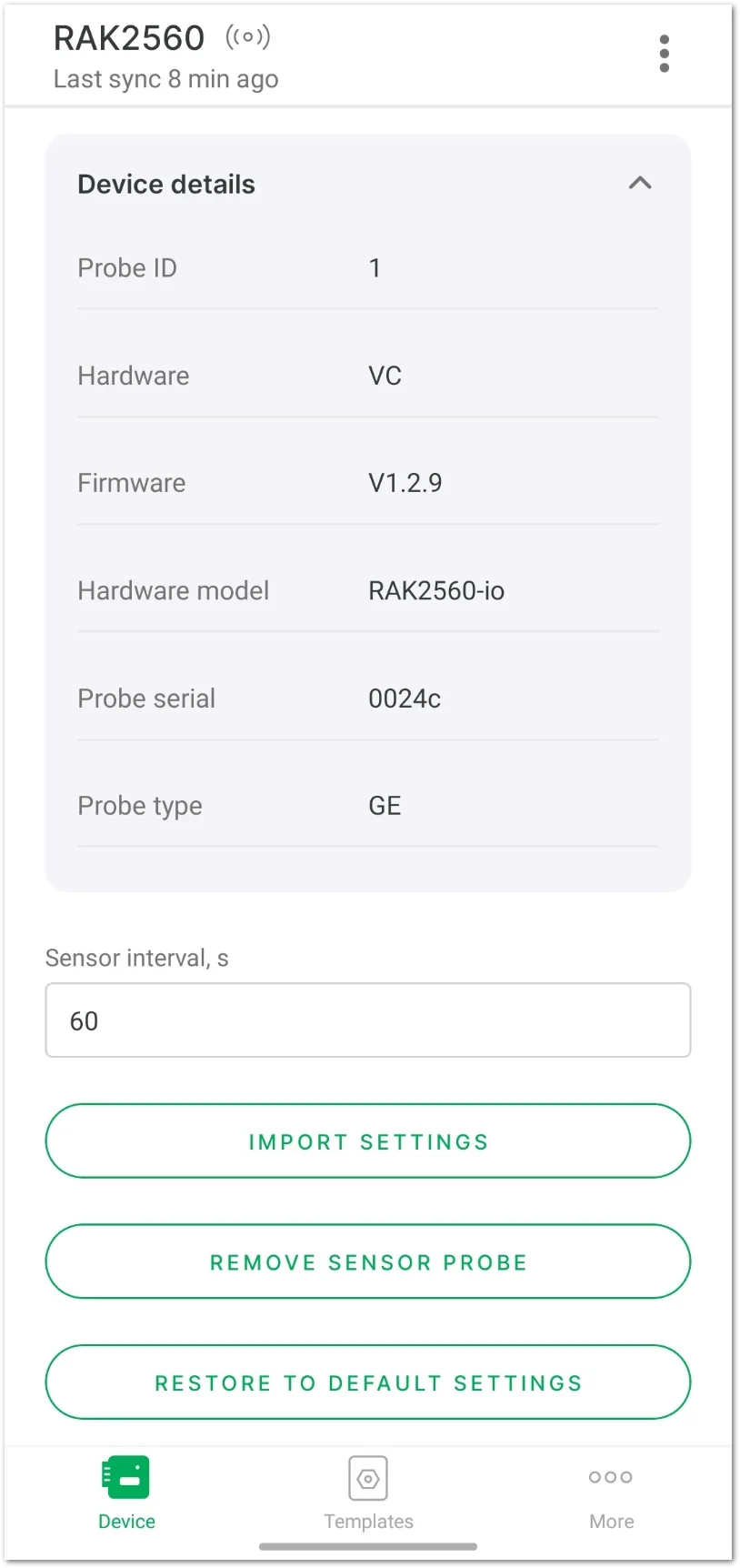 Sensor details