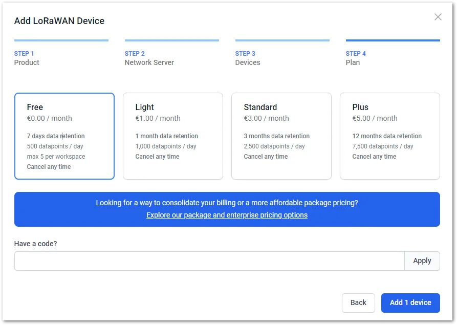 Select a subscription plan