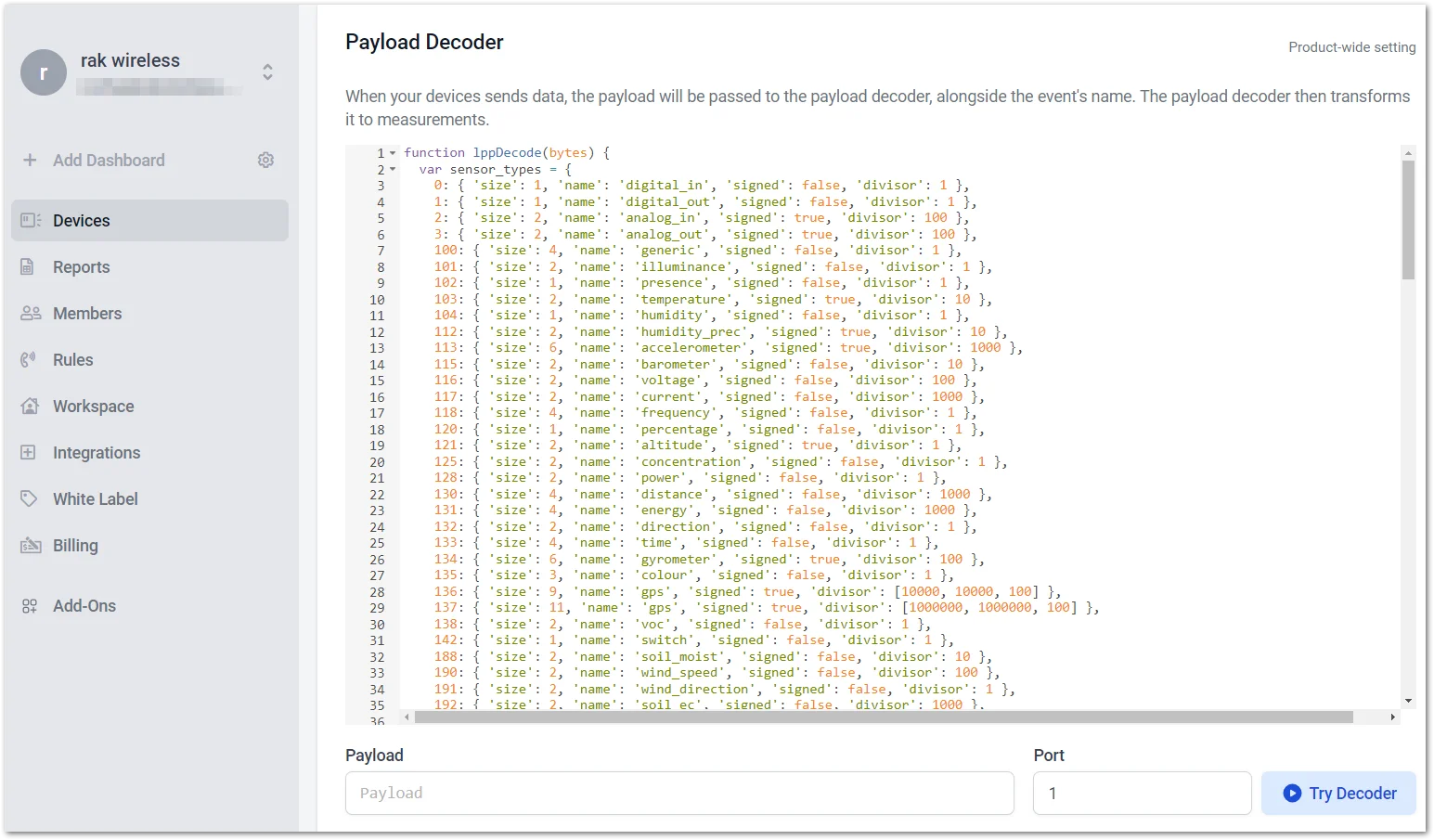 Decoder code