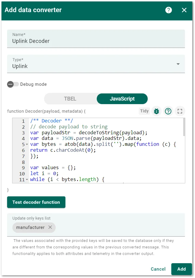 Add the decoder code