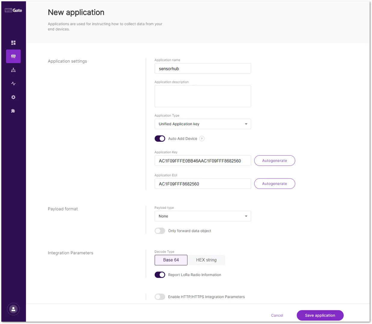 Configure the Application key