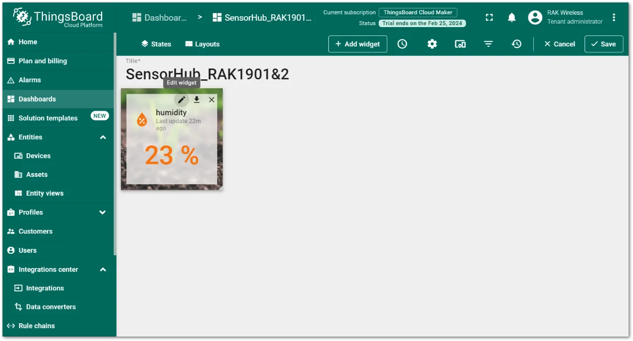 Edit Dashboard
