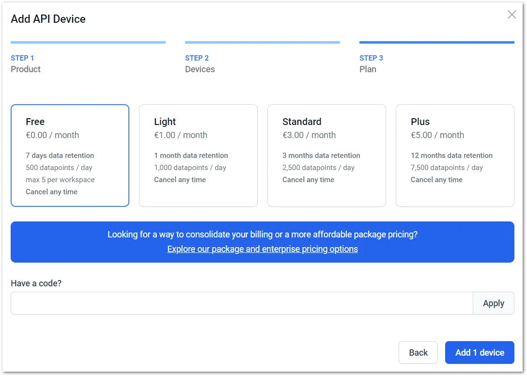 Select a subscription plan