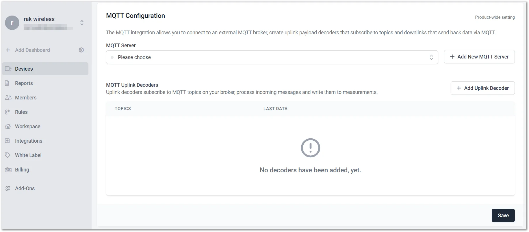 Configure the external MQTT Broker