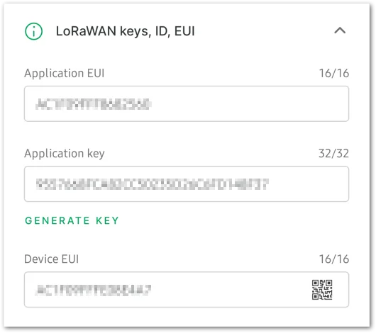 OTAA join mode configuration