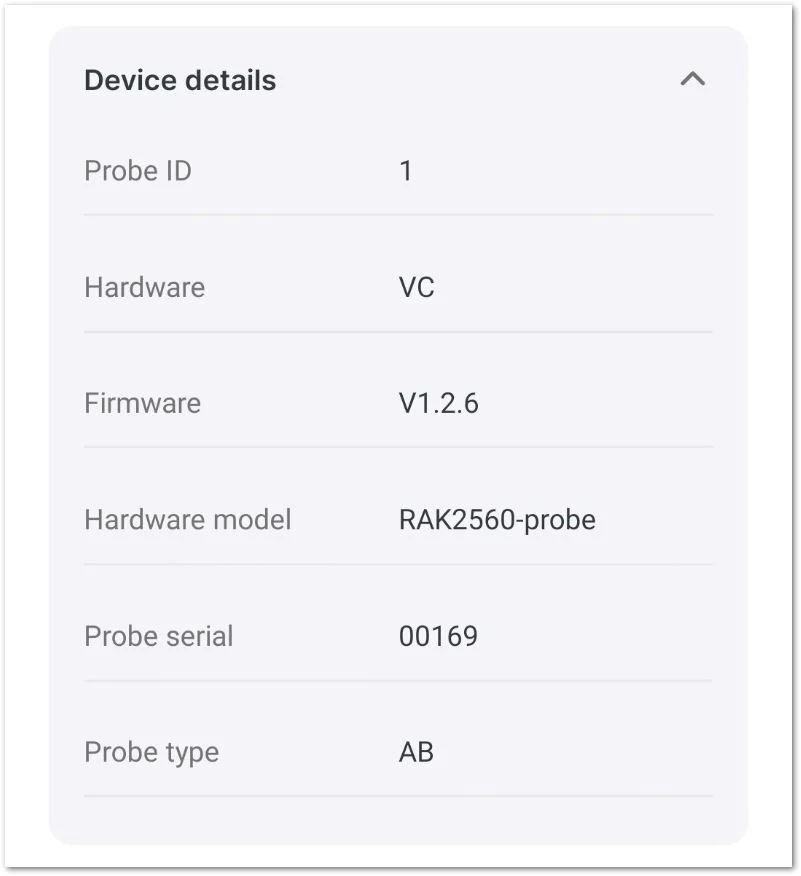 Sensor details