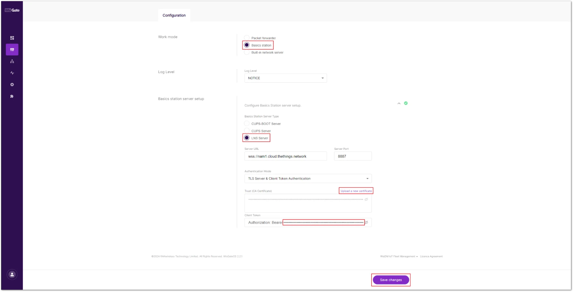 Configure the gateway