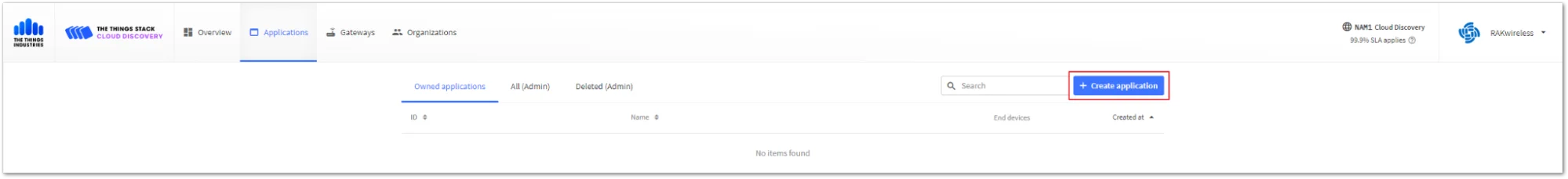 Create a new application