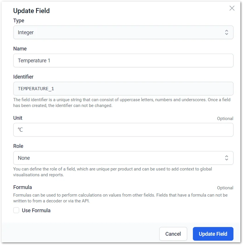 Configuration fields