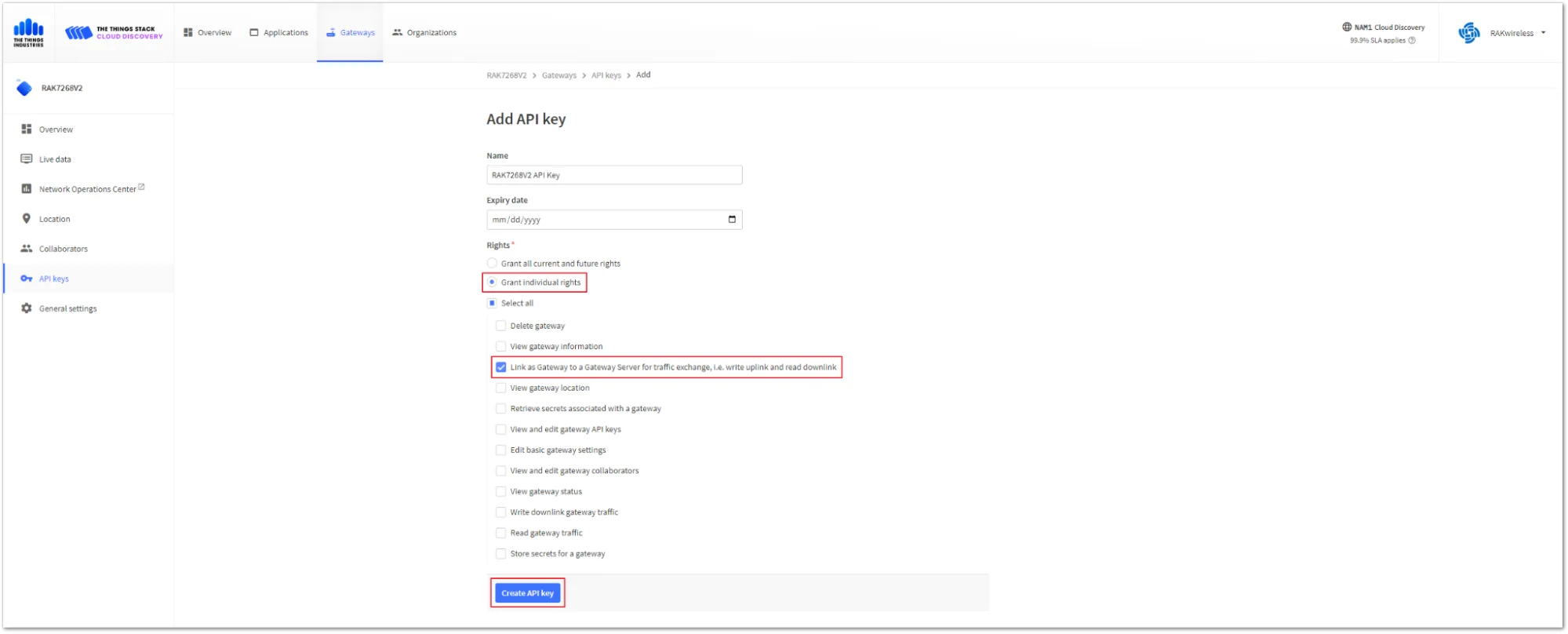 Configure the API key