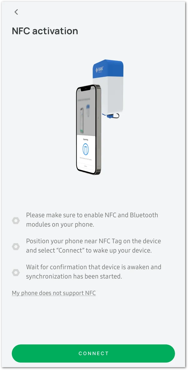 Click on the CONNECT button