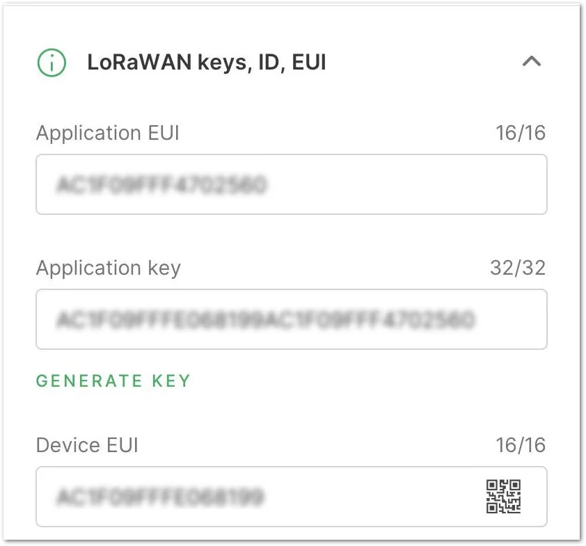 OTAA Join Mode Configuration