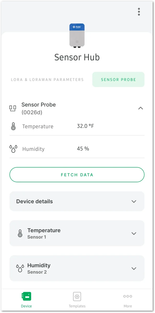 Sensor details