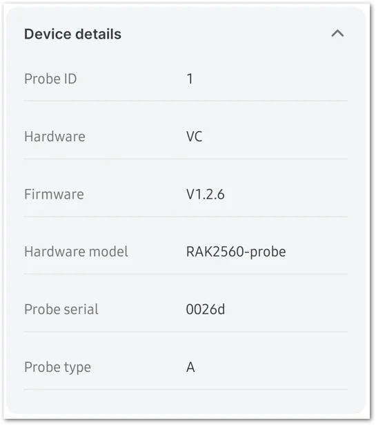 Sensor details