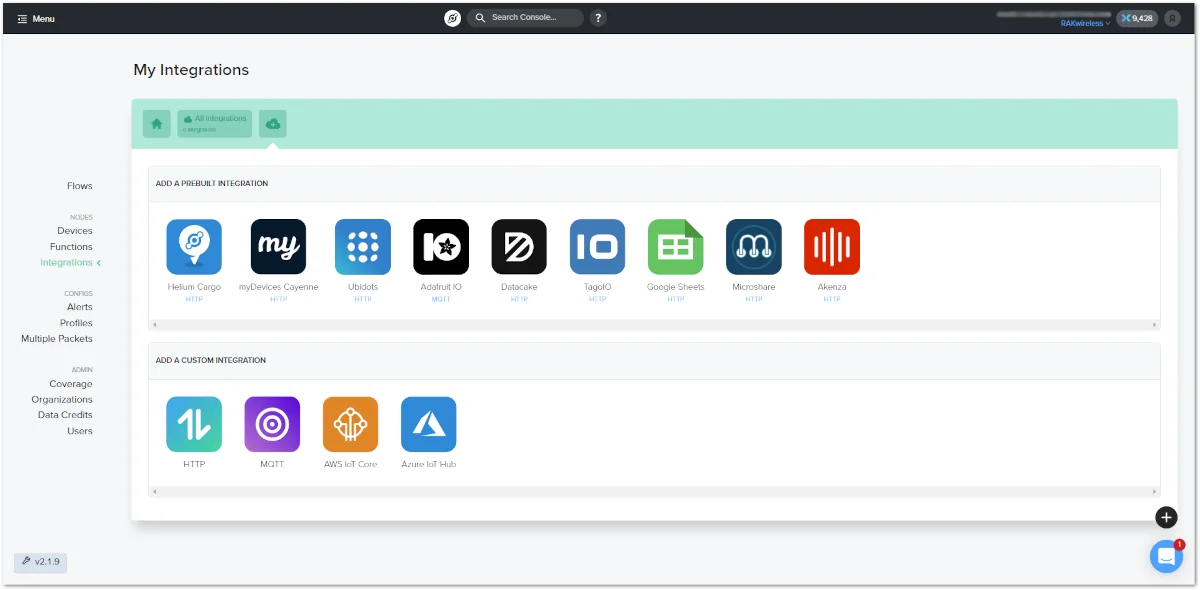 List of available integrations