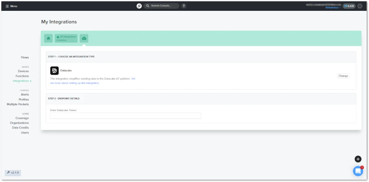 Datacake endpoint token