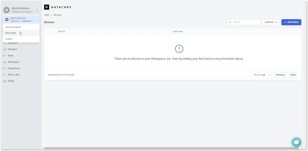 Datacake console page