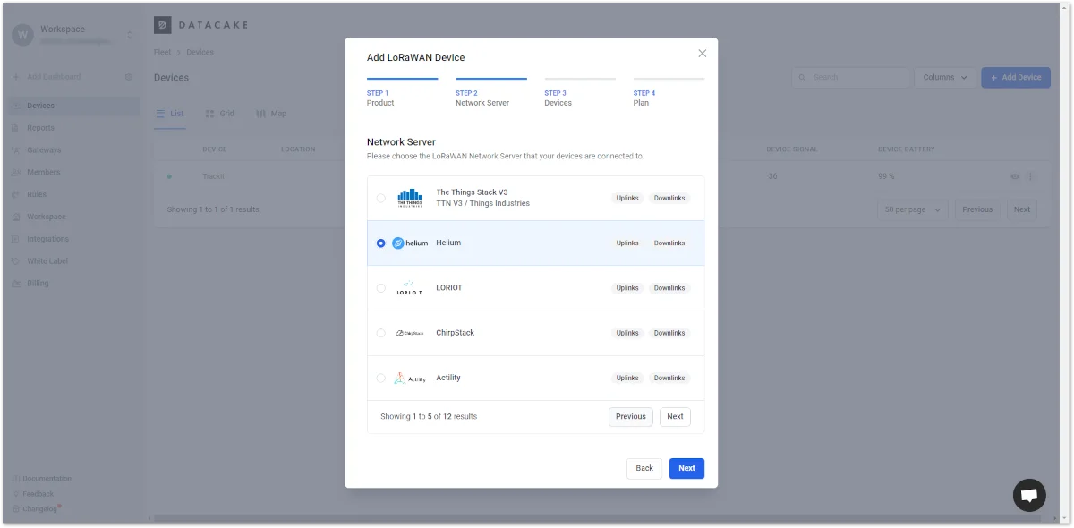 Choosing network server