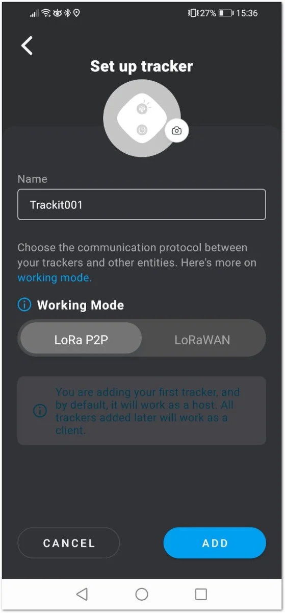 Set up screen