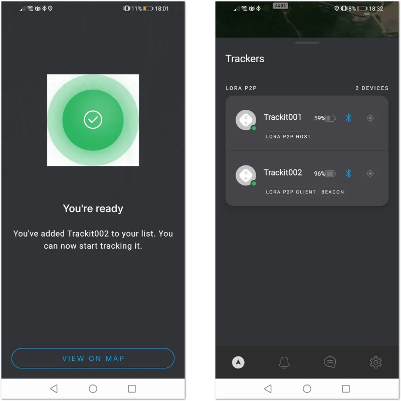 Client tracker is added and Registered Trackers List