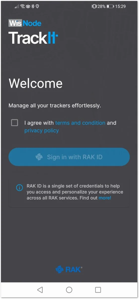 Welcome screen