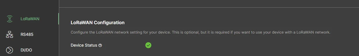LoRaWAN status