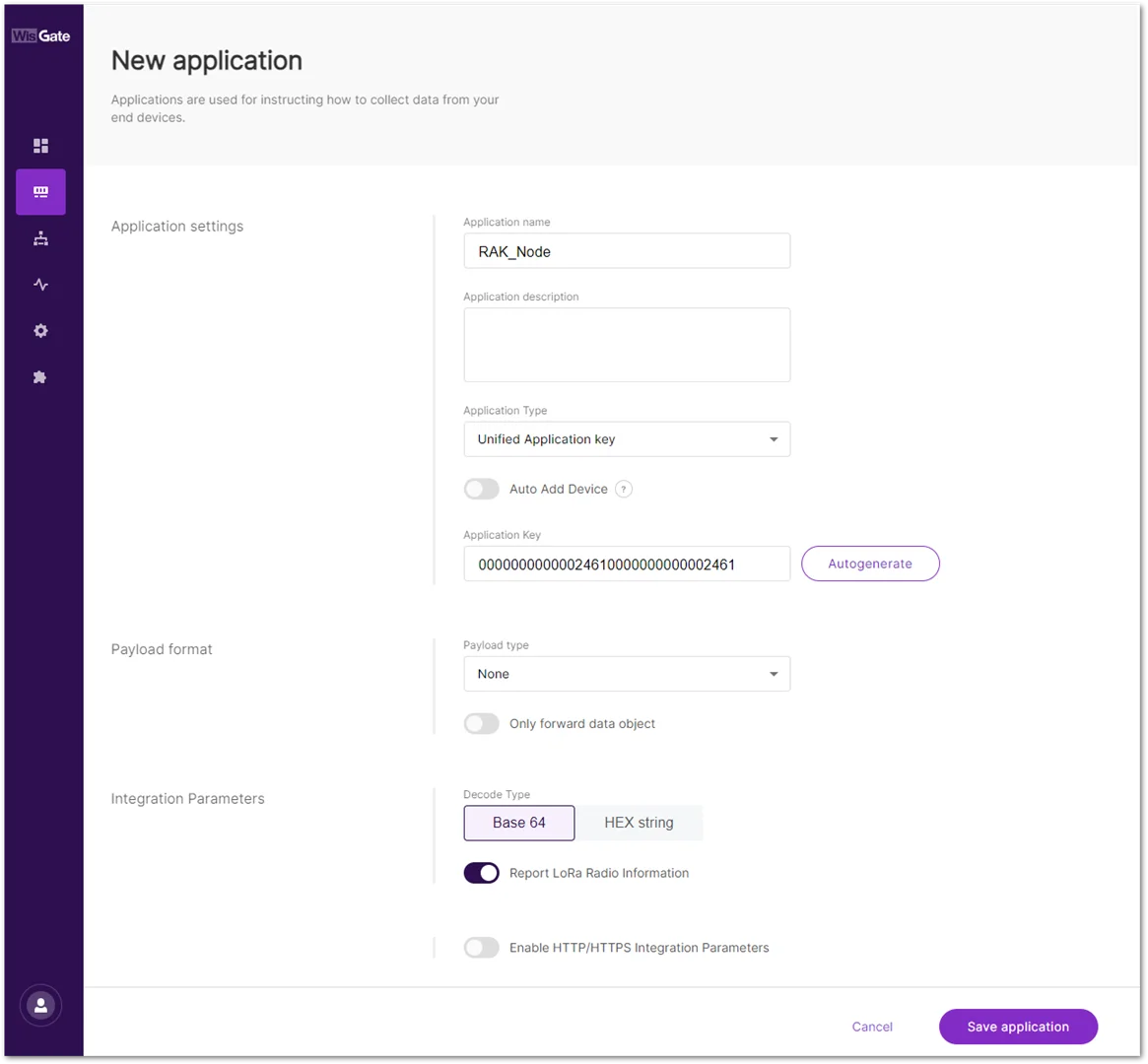 Adding application