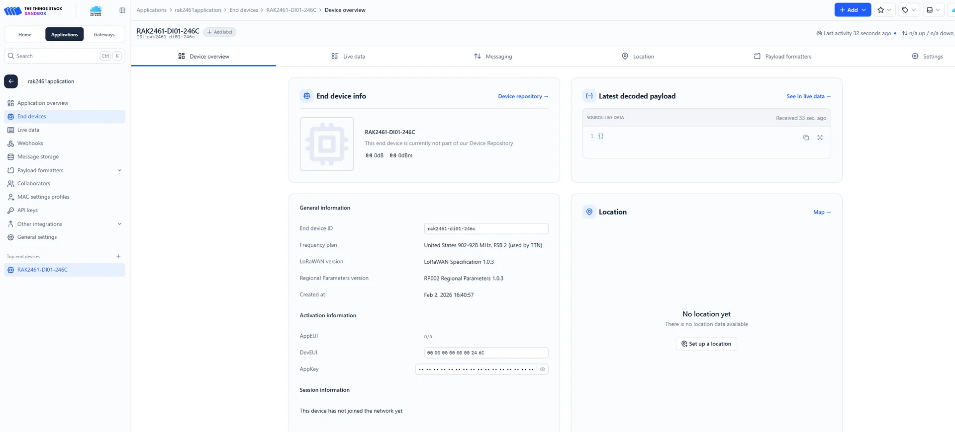 Device is online