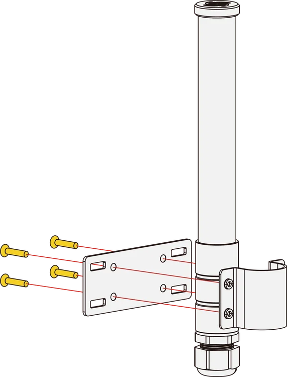 Fixing the device to the mounting kit
