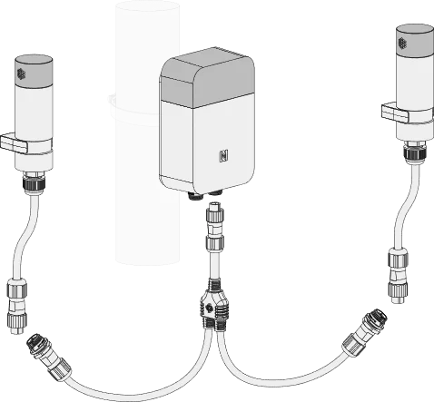 Connection via a splitter