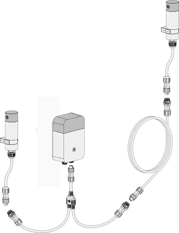 Connection via splitter and extender