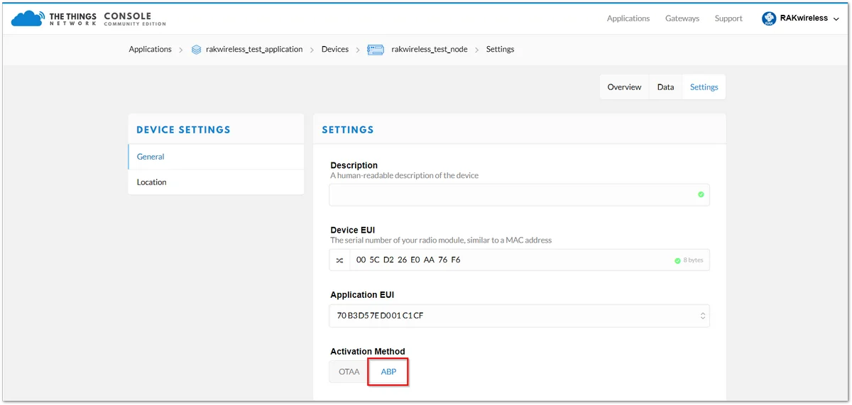 APB Activation in The Things Network